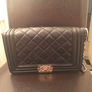 Black Quilted Chain Bag